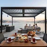 Pergola extérieure en alliage d'aluminium avec revêtement en poudre personnalisé, design de style chinois - Abri de jardin moderne