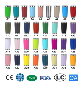 Custom Logo 20oz Powder Coated Tumbler Cups Double Wall Stainless Steel Insulated Vacuum Travel Beer Coffee Mug With Lid - Product Image 1