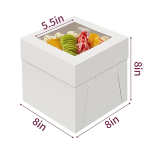 Hộp bánh, hộp bánh cao 8x8x8 inch có cửa sổ, hộp bánh Trắng, hộp nướng lớn, hộp bánh vuông - Product Image 2