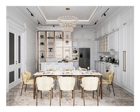 Meubles de cuisine modulaires modernes en bois massif blanc, accessoires de charnières d'évier, comptoir en stratifié de résine personnalisé, petit et portable, robinet