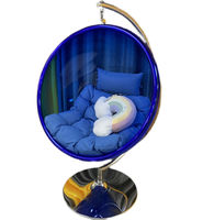 Chaise à balançoire suspendue en acrylique, chaise ronde transparente à bulles rotatives pour salon, offre spéciale