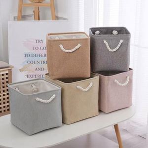 Ensemble de paniers de rangement pliables écologiques promotionnels en toile avec poignées, organisateur pliable, cube de rangement, cadeaux de bienvenue - Product Image 1