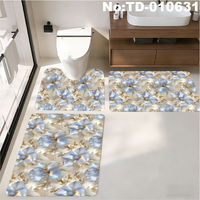 Set Keset Kamar Mandi Anti Air Anti Selip 3-in-1 Bentuk U untuk Toilet, Meja Rias, dan Kamar Mandi, Segarkan Kamar Anda dengan Satu Set Ini