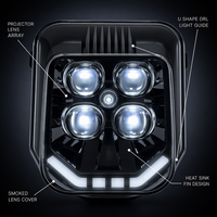 Phare LED ultra-lumineux pour moto Z05, lentille de projecteur universelle, forme en U, DRL fumé, lampe avant externe, scooter, EV, neuf