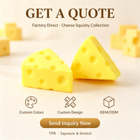 Jouet sensoriel en forme de fromage, TPR extensible et souple, en forme de tranches de fromage triangulaires, à presser, anti-stress, apaisant, cadeau pour enfants et adolescents