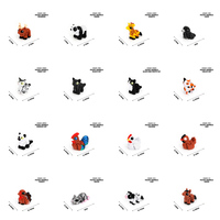 Figurines d'animaux multicolores imprimées en 3D, modèles amusants de poche pour mini-paysages sur le thème des parcs de faune