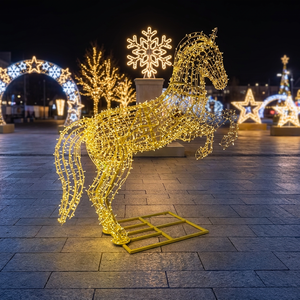 Lumière de Noël LED en forme de cheval, étanche IP65, résistante aux UV, motif 3D, sculpture animale, pour Thanksgiving - Product Image 3