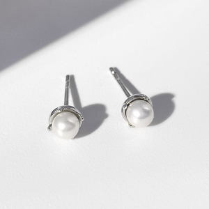 Boucles d'oreilles minimalistes pour femmes, plaquées or 18 carats, tendance coréenne, avec perles - Product Image 2