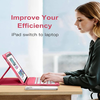 Clavier sans fil rétroéclairé 7 couleurs, étui pour tablette, support pour stylet, iPad 10e génération, personnalisable, matériau PU, 10,9 pouces, magnétique