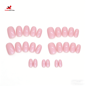 HQ Mixed Proc Discount Extra Short Almond Soft Gel Press on <b>Nails</b> 24pcs Private Label ABS Material with Glue for Fingers - Product Image 1