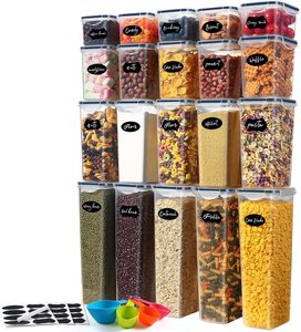 24 PCS BPA Free PP+Silicone Airtight <b>Square</b> Modern Food Storage <b>Containers</b> Lids Kitchen Spice Cereal Dry Food Pantry - Product Image 4