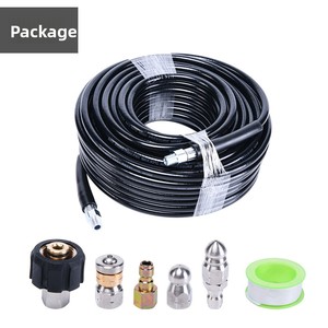Kit de Limpieza de Mangueras de Alta Presión para Desatascar Drenajes Municipales con Boquilla de Chorro de Agua y Accesorios de Lavado - Product Image 2