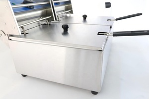 <span class=keywords><strong>Friteuse</strong></span> électrique commerciale à double <span class=keywords><strong>cuve</strong></span> et double panier en acier inoxydable CE pour comptoir, idéale pour restaurants et cuisines de restauration rapide - Product Image 3