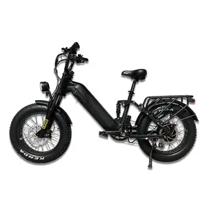 Antu-Bicicleta de Montaña eléctrica de largo alcance, bici con motor de 52V y 1200W, doble suspensión y neumático ancho con CE