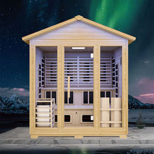 Cabine de sauna infrarouge traditionnelle en <span class=keywords><strong>cèdre</strong></span> de grande taille, capsule de vapeur moderne, sauna sec extérieur - Product Image 2