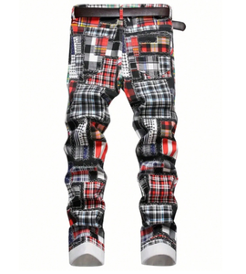 Nuovi pantaloni a quadretti da uomo-Design colorato a scacchi misti, ideale per le tendenze Streetwear e Y2K, Casual e d'avanguardia - Product Image 2