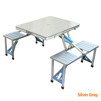 Ensemble table et chaises pliantes en alliage d'aluminium, style minimaliste moderne pour l'extérieur, portable pour pique-nique, barbecue, salon professionnel, table promotionnelle
