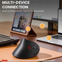 Ratón Vertical Ergonómico Inalámbrico JOMAA con Batería, DPI Ajustable y Perilla de Ajuste de Funciones para PC, Laptop y Windows