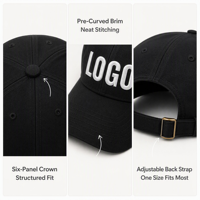 Casquette de baseball avec logo brodé 3D, personnalisable en usine, casquette sportive vierge de haute qualité, casquette de sport à 6 panneaux, casquette de golf en coton