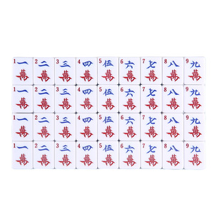 34mm Bamboo Grain <b>Melamine</b> Mahjong <b>Set</b> 144Pcs Full Arabic Number English Version - Product Image 5