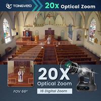 Cámara PTZ con Seguimiento Automático por IA, POE, NDI, 4K60FPS, Paquete de Cámara para Transmisión en Vivo y Producción de Video con Controlador de Joystick