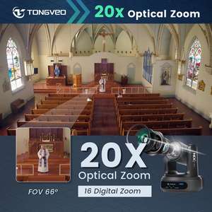 Cámara PTZ con Seguimiento Automático por IA, PoE y NDI, 4K60FPS, Paquete de Cámara para Transmisión en Vivo y Producción de Video con Controlador de Joystick - Product Image 4