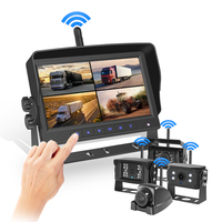 Kamera mobil traktor 7 inci, kamera cadangan nirkabel dengan Monitor, sistem Camara nirkabel 2.4Ghz, truk jangkauan AHD 1080P