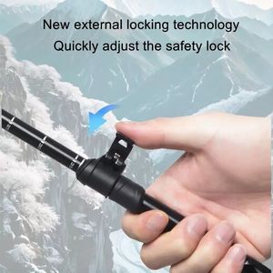 Bâtons de randonnée et de trekking d'extérieur avec corps télescopique en alliage d'aluminium à trois sections et embout en <span class=keywords><strong>acier</strong></span> tungstène - Product Image 3