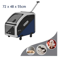 Chariot de transport pour animaux à roulettes, approuvé par les compagnies aériennes, poussette pour chien, maille respirante, idéal pour les voyages en camping