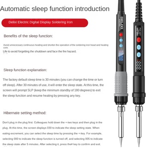 Soldador Eléctrico Delixi de 60W, 220-240V CA, Calentador Cerámico, Puntas de Soldadura, Soldadura Rápida de Estaño, Automático, 200-400C, Soldadura de Circuitos - Product Image 5