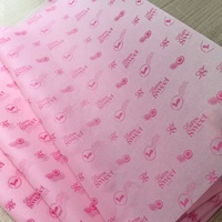 Papier d'emballage en soie recyclable de haute qualité, design personnalisé, 20x30 pouces, imprimé avec logo blanc, 28 g/m², couleur rose, pour vêtements et chaussures