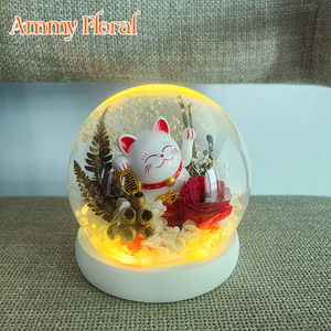 AM-PFA57 Ammy Saint Valentin Préservé Fleur <span class=keywords><strong>Maneki</strong></span> <span class=keywords><strong>Neko</strong></span> Mini Dôme En Verre <span class=keywords><strong>Rose</strong></span> <span class=keywords><strong>Maneki</strong></span> <span class=keywords><strong>Neko</strong></span> Dôme En Verre Cadeau De Noël - Product Image 4