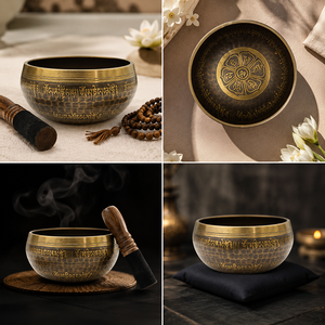 Cuenco Tibetano Hecho a Mano para Meditación, Yoga, Sanación de Chakras, Terapia de Sonido, Reiki, Mindfulness, Spa, Bienestar - Product Image 1