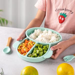 Vente chaude Assiettes divisées en silicone de qualité alimentaire sans BPA personnalisées Assiette d'alimentation en silicone pour bébés - Product Image 5