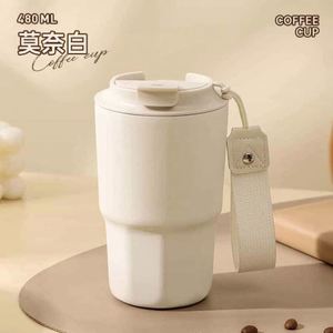 แก้วกาแฟสแตนเลส 304 แบบพกพา แก้วเก็บความร้อนในรถยนต์ ของขวัญสำหรับธุรกิจและสำนักงาน แก้วน้ำสองช่อง - Product Image 5