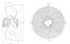 Ventilador Axial de CA ebm-papst S4E350-AQ02-12/C01 de 350 mm, Ventilador de Refrigeración Industrial para Aplicaciones de HVAC y Condensadores - Product Image 2