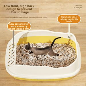 Bac à litière pour chat en plastique facile à nettoyer anti-éclaboussures Kitty Pet Toliet Box Extra Large Cat Litière Tamisage Vente en gros - Product Image 3