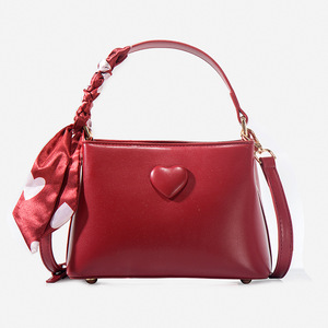 Nouveau Sac Fourre-tout Seau Portable Rouge Tendance de Luxe Vintage en PU Grande Capacité avec Deux Fermetures Éclair pour Femme et Fille, Idéal pour Robe de Mariée - Product Image 4