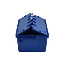 Conteneurs en plastique haute résistance avec couvercle intégré, étanches, durables, pliables, empilables, emboîtables et recyclables pour la logistique