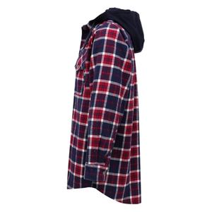 Camisas de Trabajo Ignífugas de Franela con Capucha Desmontable de Algodón a Cuadros, Diseño Nuevo, 8.5OZ, CAT2, Resistentes al Fuego, Venta al Por Mayor - Product Image 3