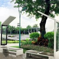 Boîte de banc de rue de jardin smart city produit solaire à énergie solaire détails intelligents ensemble de bancs de table de jardin