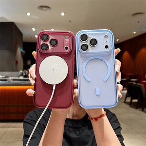 เคสกันรอยนิ้วมือแบบด้านหรูหรา พร้อมฟิล์มเลนส์ สำหรับ iPhone 18 17 16 Pro Max 14 15 Plus 13 12  แบบแม่เหล็ก โปร่งแสง ป้องกันแรงกระแทก - Product Image 3