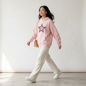 Women's Custom Logo Winter <b>Pullover</b> Hoodie Cotton Sweatshirt With 3d Embroidered Three-dimensional Pattern Washed <b>Jumper</b> - Product Image 3