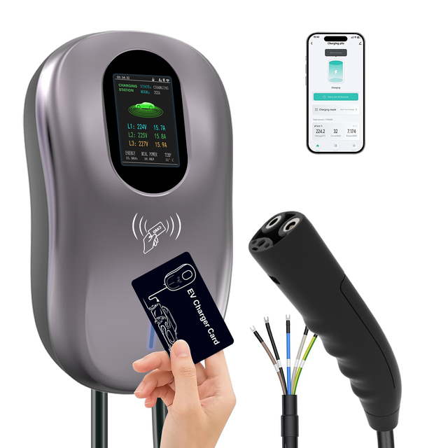 Type 1/Tesla Ev Charger Bidirectional 40A 48A EV Charging Station with APP Vehicle Charger IP65 Home Ac Ev Charger