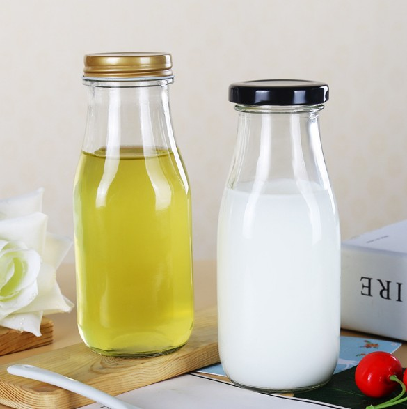 500ml Clear Glass Food Grade Milk Juice Water Glass Bottle Storage Bottle