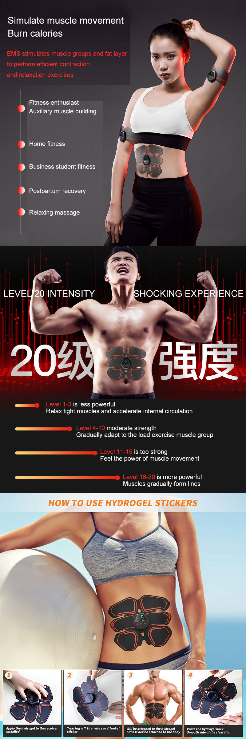 Wireless Exercise Machine Home Mobile Gym Ems Abdominal And Arms Hip Trainer Muscle Stimulation Fit Boot Toning Stimulator