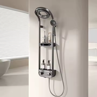 Ensemble de panneaux thermostatiques à double poignée pour salle de bain Robinet de douche à effet pluie à affichage numérique avec jet d'arrêt pour villas et hôtels