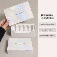 Boîte cosmétique rigide personnalisée avec impression pour kit d'échantillons, insert holographique découpé sur mesure, fabricant en gros