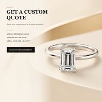 Bague Solitaire en Or 18K avec Diamant de Laboratoire DEF Taille Émeraude 2 Carats, 4 Griffes, Design de Luxe Personnalisé, Cadeau de Mariage, Approvisionnement Direct Usine