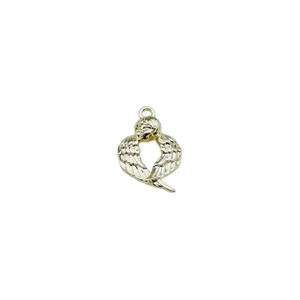 Pendentif en forme de cœur avec ailes d'ange, en alliage plaqué, pour la fabrication de boucles d'oreilles, accessoires de bijouterie GJ332 - Product Image 5